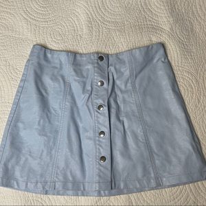 RETRO BABY BLUE PLEATHER MINI SKIRT